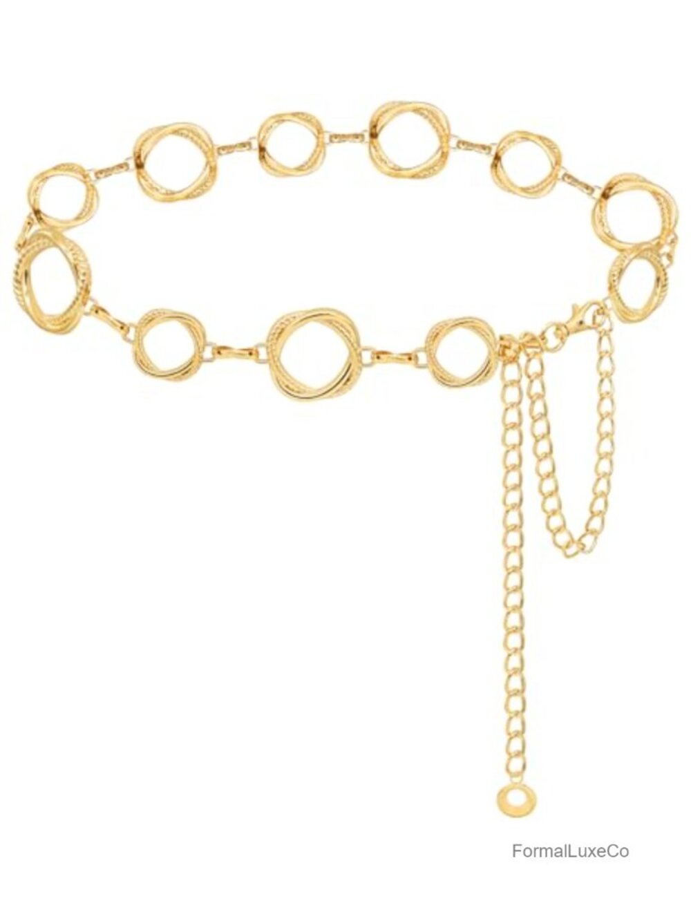 Metal Waist Chain Belt for Women, Adjustable Lobster Claw Buckle, Dressy Chic
